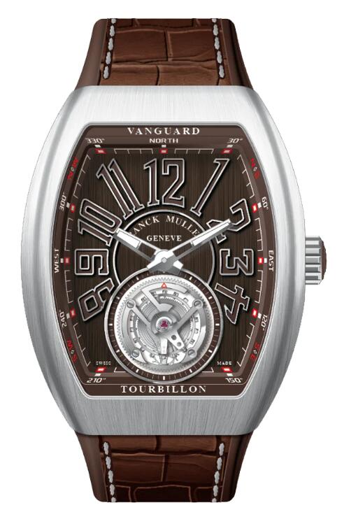 Buy Franck Muller Vanguard Tourbillon Brushed Stainless Steel - Brown Replica Watch for sale Cheap Price V 41 T (BR) (BN) (AC) (BN BN AC BR)